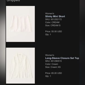 Abercrombie Slinky Blouse in cream (skirt not included)